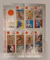 bloczek znaczków  Olimpiada Sapporo 1972