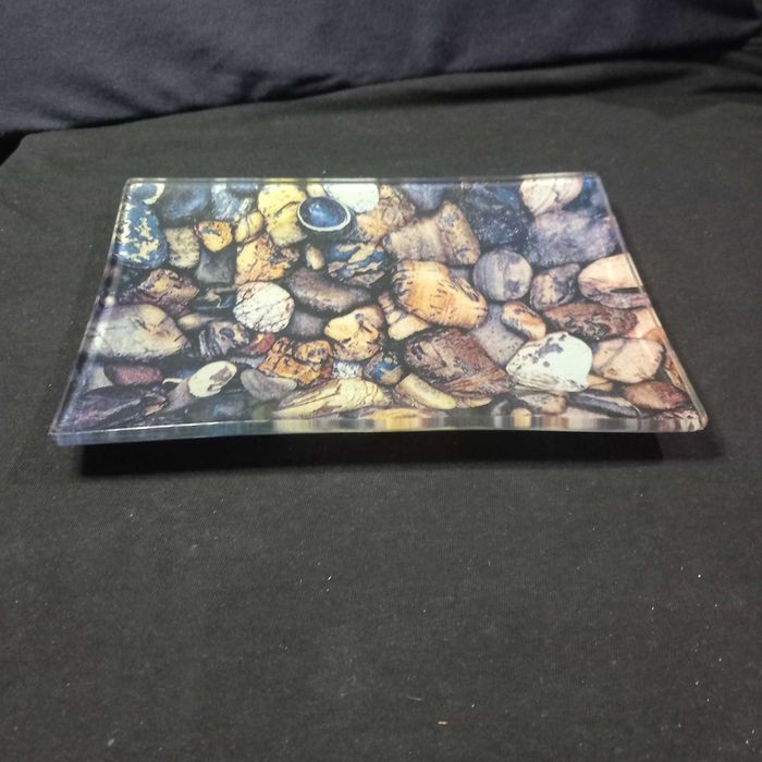 Prato rectangular em vidro