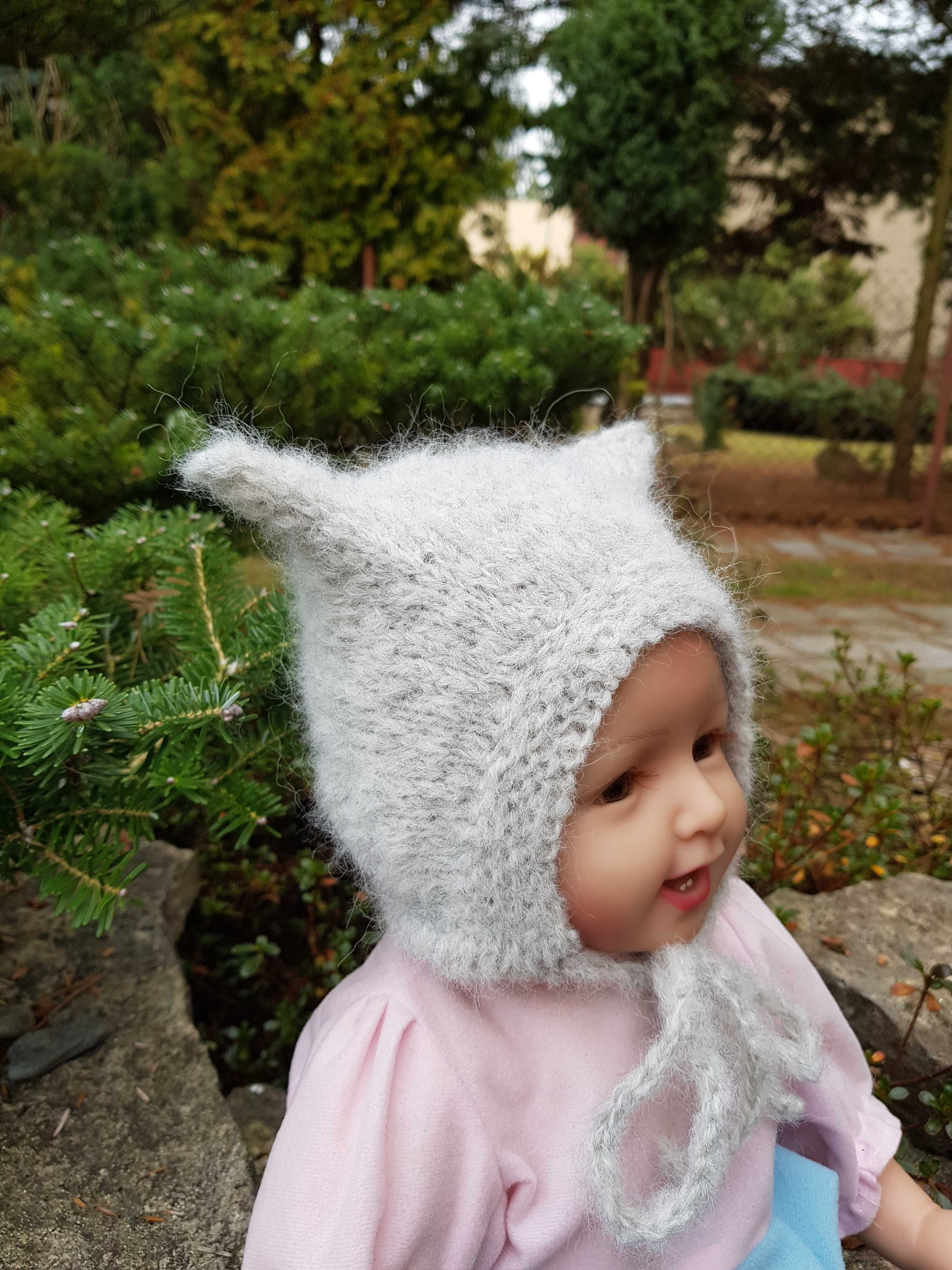 Czapka szary kotek 36/38