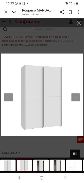 Roupeiro 2 portas correr sem uso