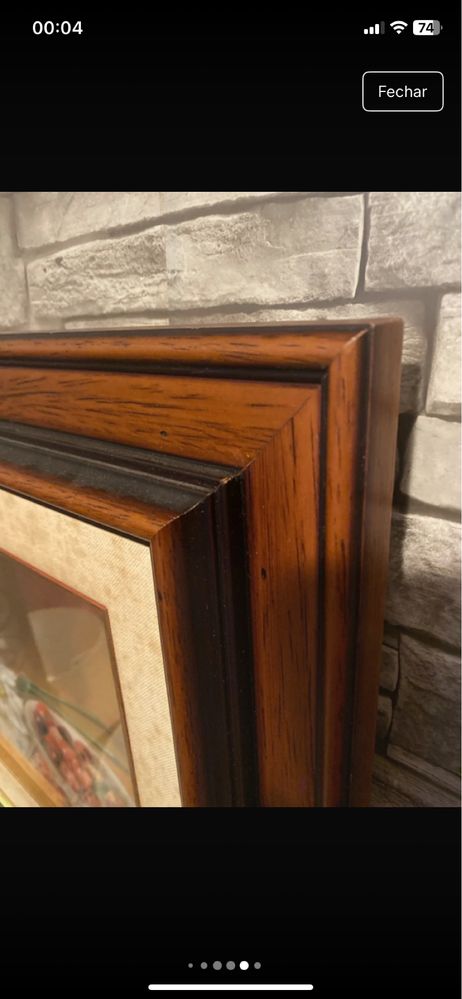 Quadro moldura wm madeira castanha