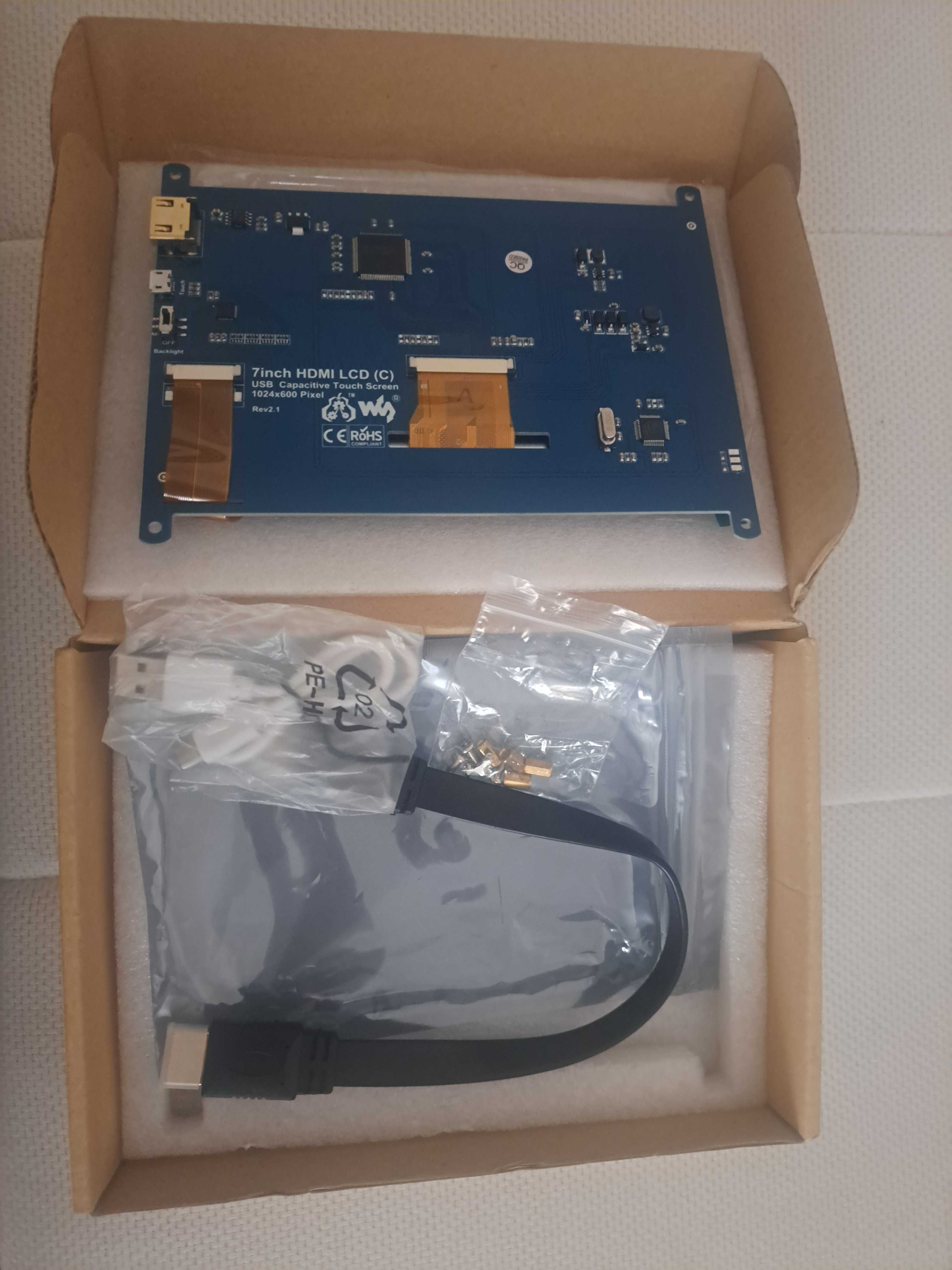 LCD RaspberryPi Ekran dotykowy 1024x600 7" HDMI USB WSR-04688