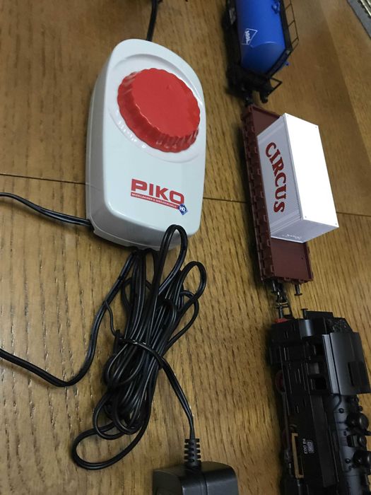 Set ferromodelismo, comboio a vapor H0 (HO) Piko com linha balastrada