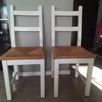 Krzesła białe drewniane