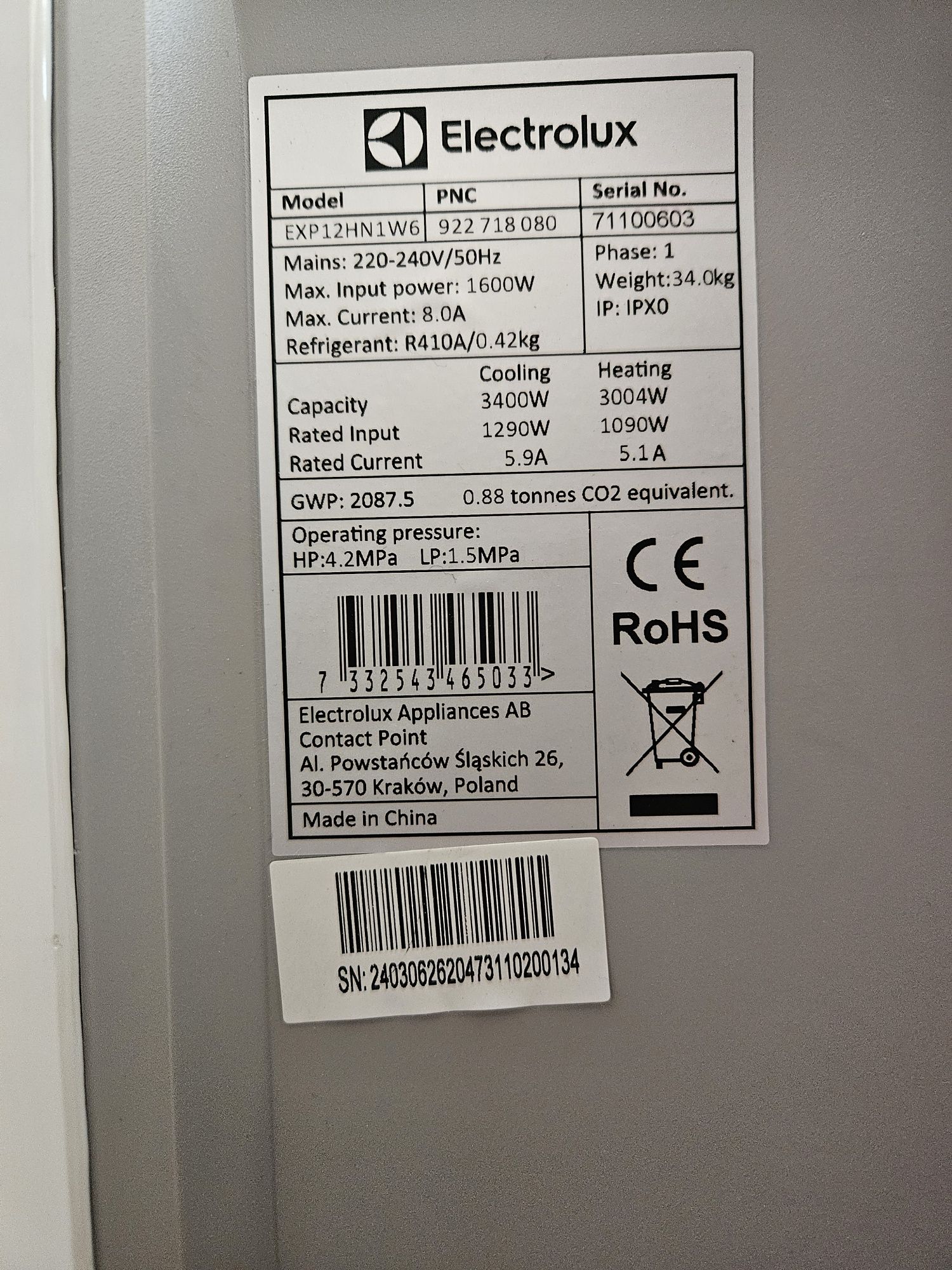 Klimatyzator przenośny Electrolux EXP12HN1W6