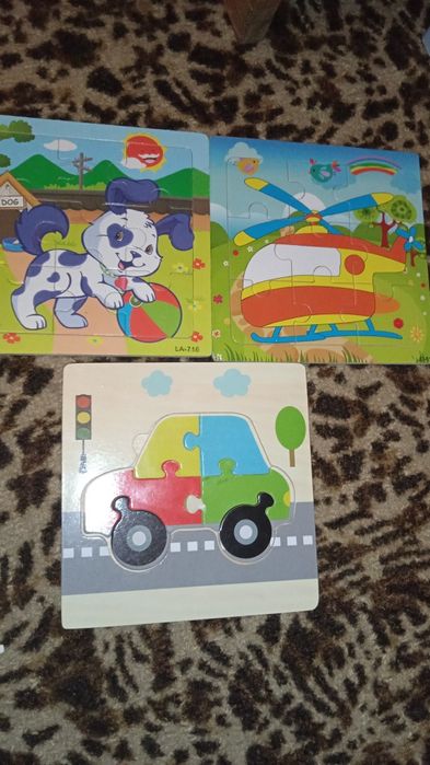 Деревянные пазлы,с магнитом и бумажные