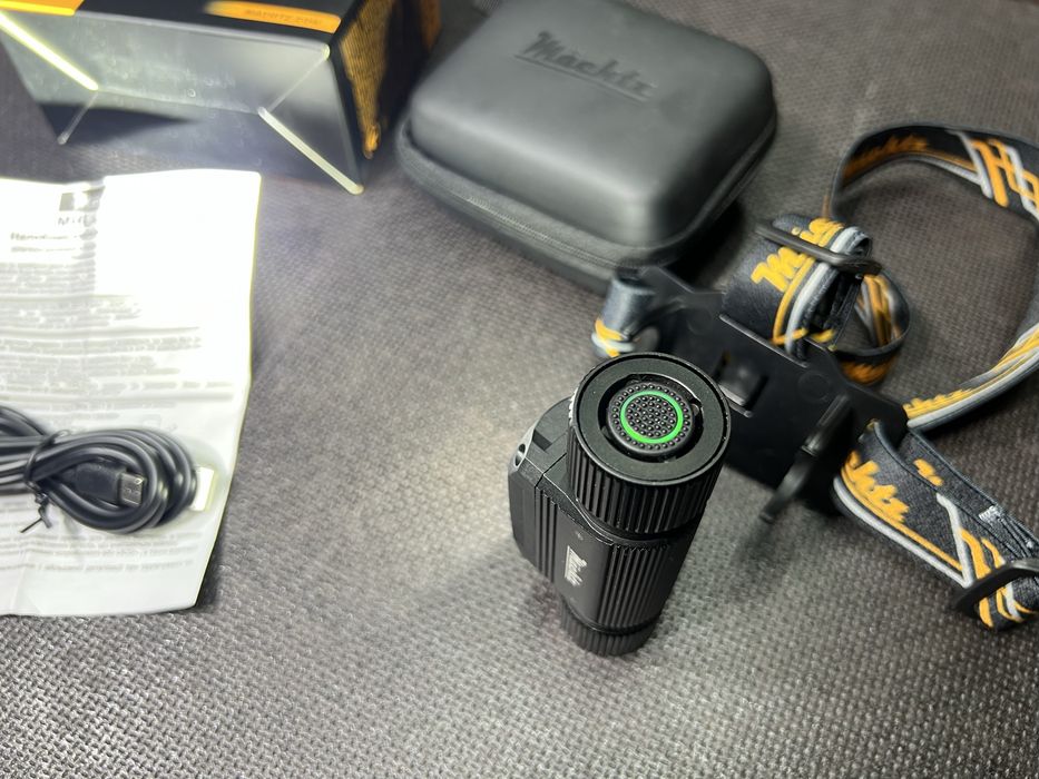 Фонарь налобный Machtz MHL-2211 G + зеленый и красный свет