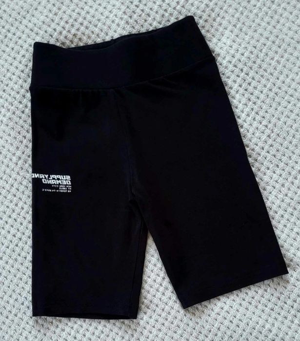 Czarne krótkie szorty damskie spodenki sportowe kolarki bawełna XS