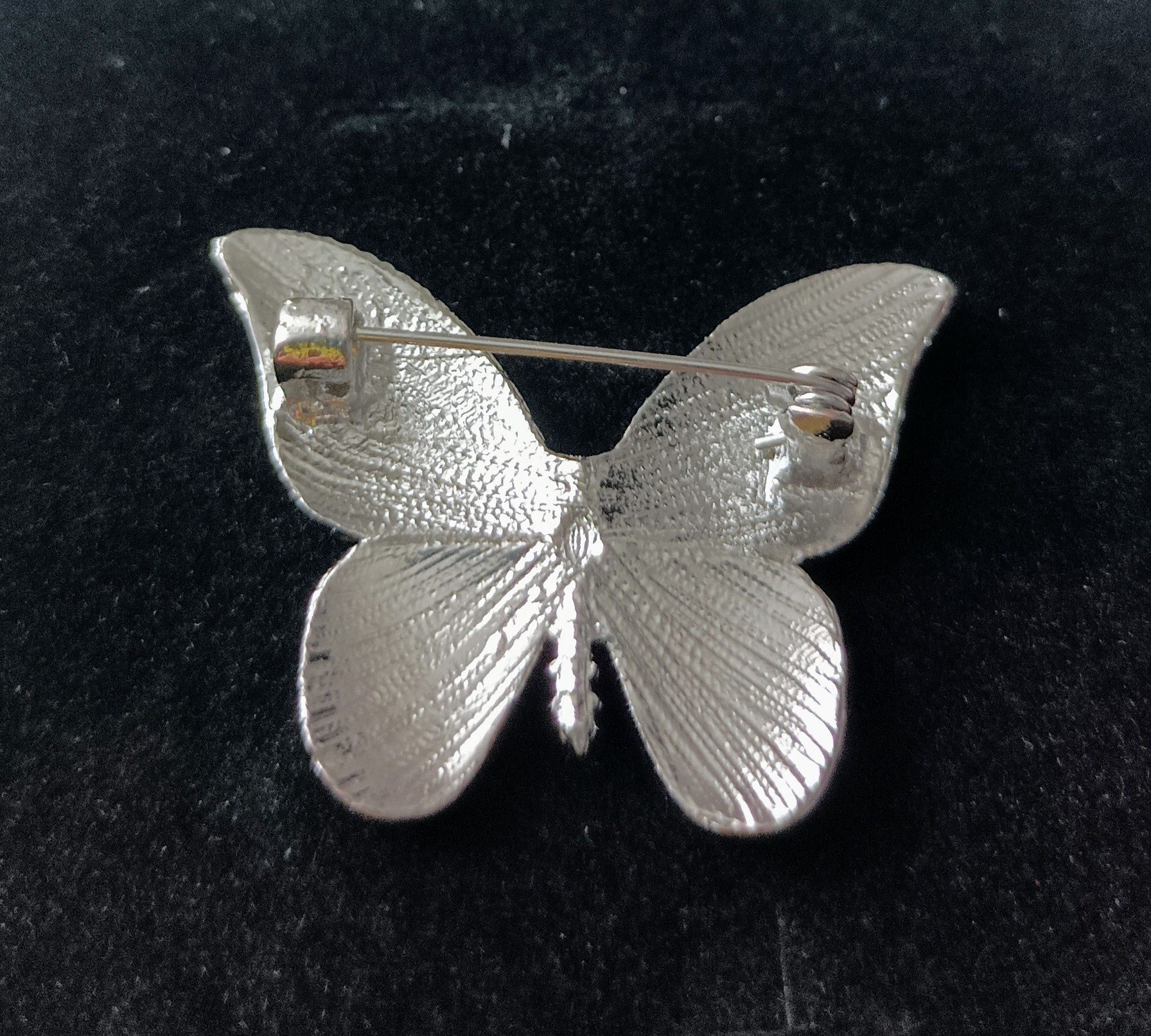 Broszka motyl cyrkonie srebrna Nowa