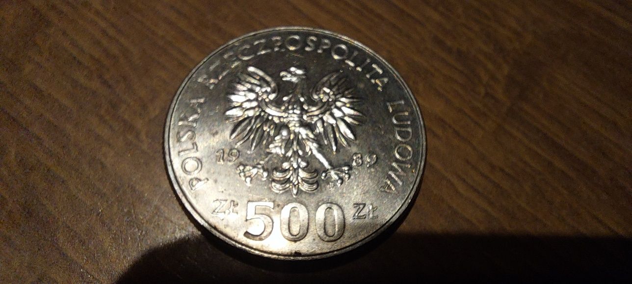 Moneta 500 zł z 1989r r 50 Rocznica wybuchu II wojny światowej
