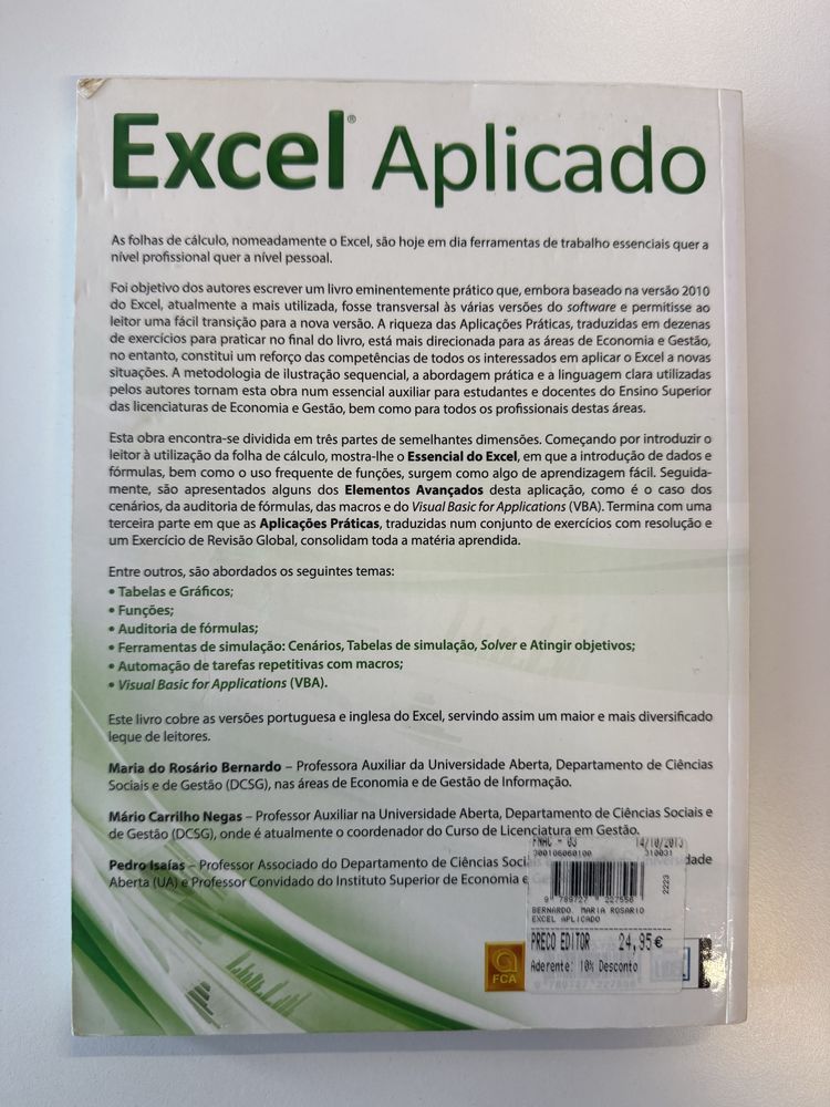 Excel Aplicado - Informática de Gestão
