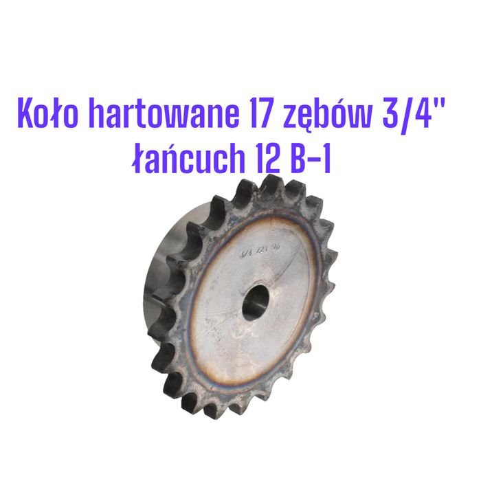Koło łańcuchowe pojedyncze hartowane 17 zębów 3/4" łańcuch 12B-1