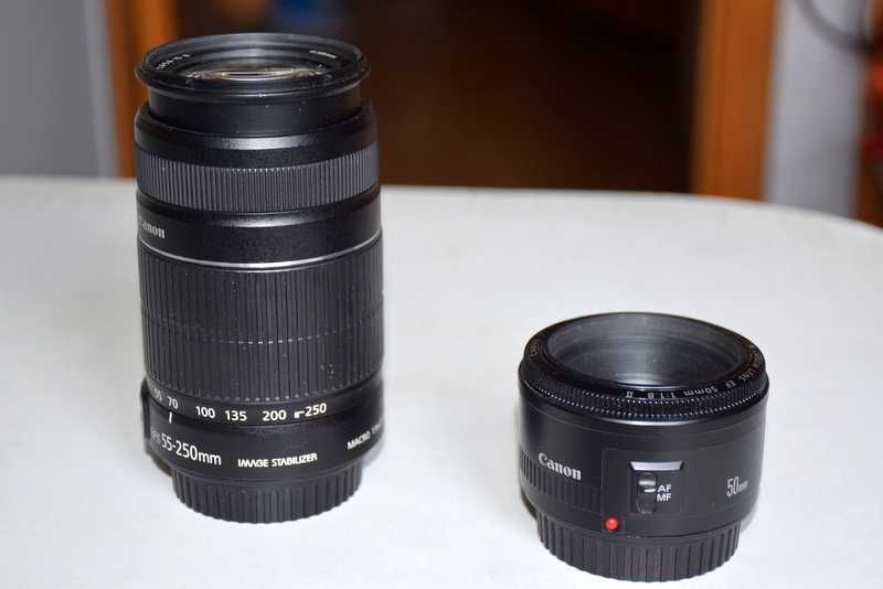 Canon 50 mm,ii    Canon 55-250 IS ii