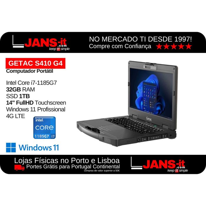 Getac S410 G4 | i7-1185G7, 32GB, SSD 1TB, 14″ FHD, TouchScreen, 4G LTE64739828160514124