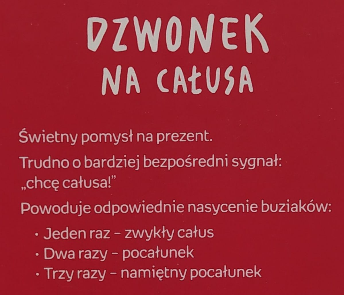 Śmieszny prezent, upominek "Dzwonek na całusa" gadżet, prezent dla par