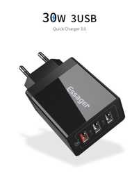 Зарядное устройство ESSAGER 3USB 30W Qualcomm Quick Charge 3.0