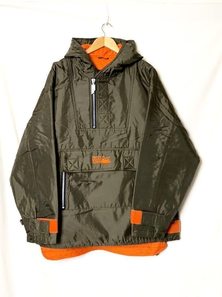 Анорак Куртка винтажная  First Down Kids в стиле техно streetwear зеле