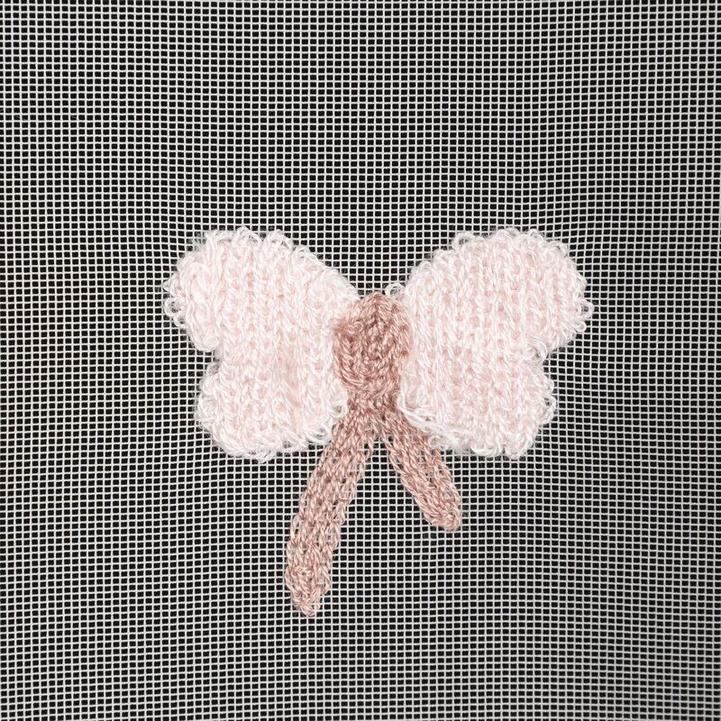 Firana 140x250 Wendy biała z różową aplikacją moty