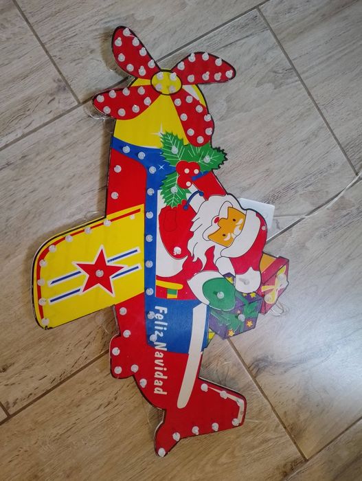 Witraż świecący Mikołaj