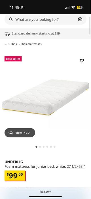 Cama infantil IKEA com colchão