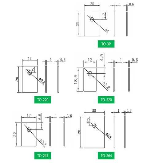 Керамические термопрокладки из оксида алюминия для транзисторов