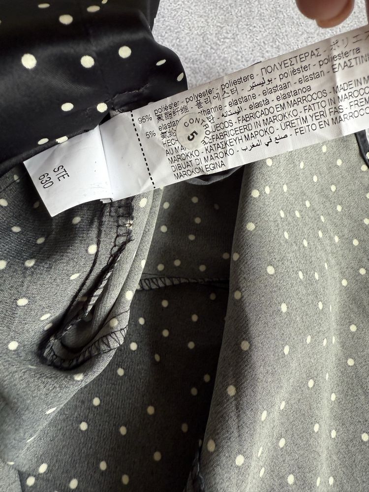 Легка довга сукня сарафан в горох з розрізом Zara