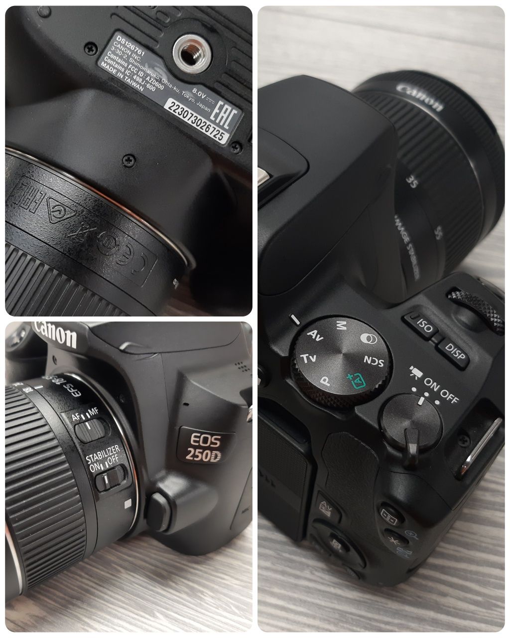 Canon EOS 250D BK EF-S 18-55 IS STM Stab (3454C007) без аккумулятора