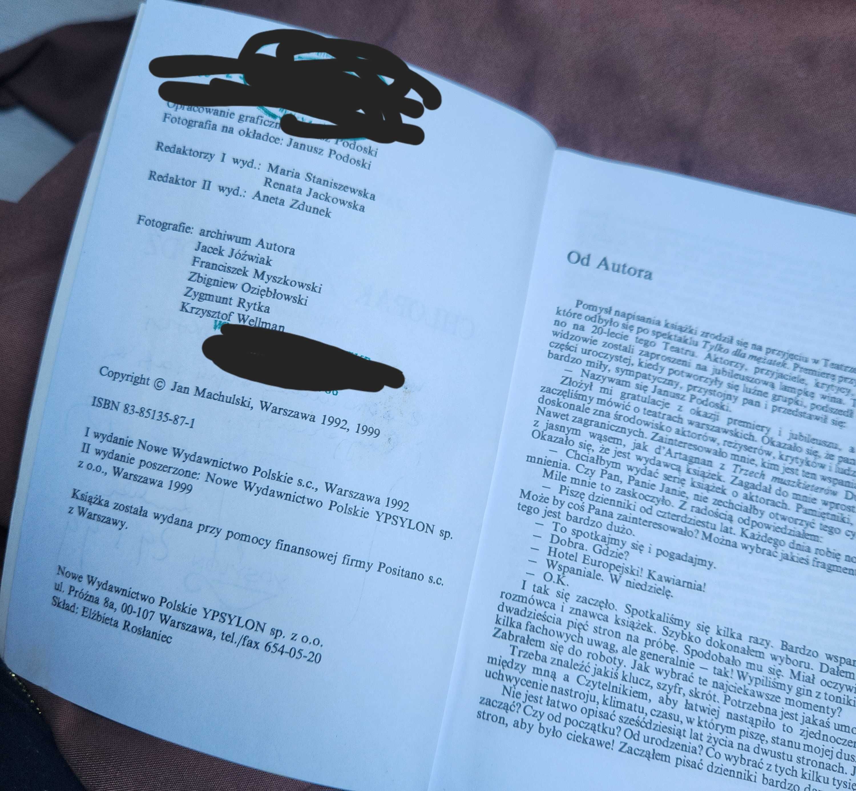 autograf dedykacja plus chłopak z hollyłódż Jan Machulski