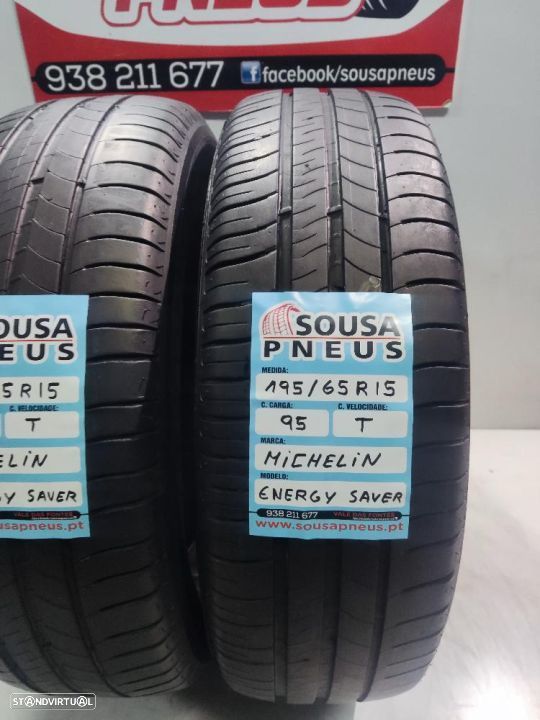 2 pneus semi novos 195-65r15 michelin - oferta dos portes