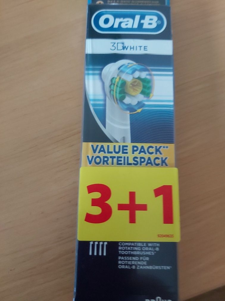 4 końcówki do szczoteczki elektrycznej OralB 3DWhite