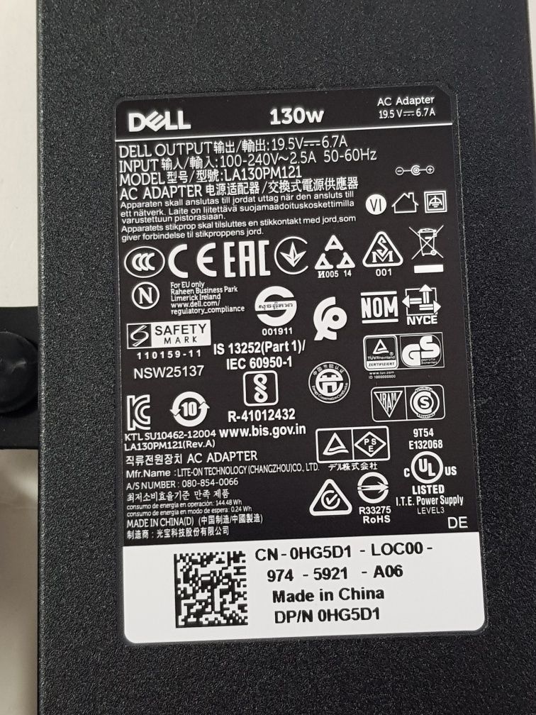 Зарядное устройство для ноутбука Dell 19,5V 6.7A -130W(Original)