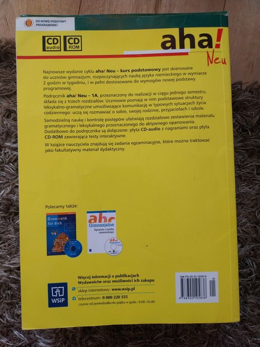 Zestaw książek Aha! Neu do nauki j. niemieckiego 1A + 1B