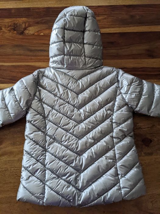 Casaco acolchado prateado tamanho 7-8