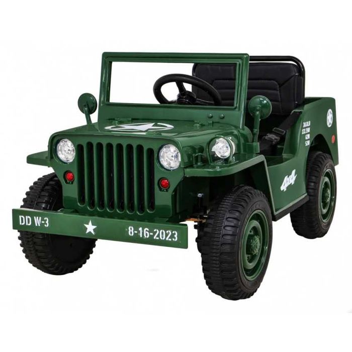 Auto na akumulator 4x4 Pojazd Retro Wojskowy samochód dla dzieci