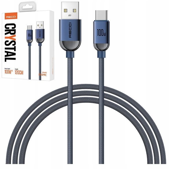 Przewód Kabel Usb-C - Usb 1,2M Szybkie Ładowanie Oplot 100W Qc 4.0 Pd