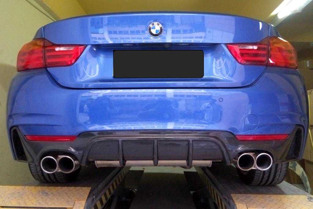 Накладка диффузор заднего бампера карбон BMW F32 F33 F36 М Performance