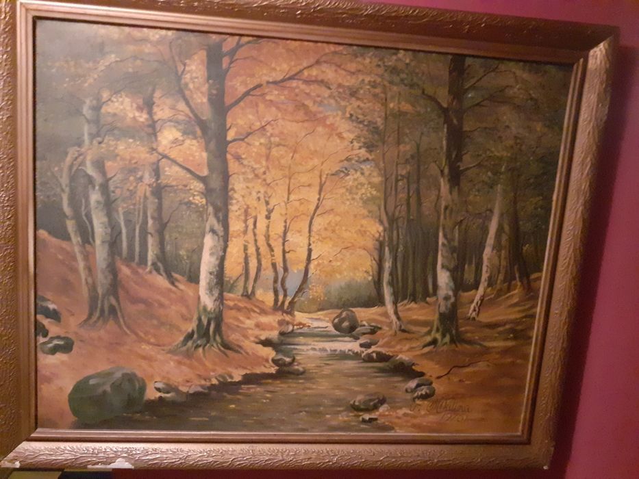 Piękny Zabytkowy obraz 1976r dzwoń dogadamy się... Że