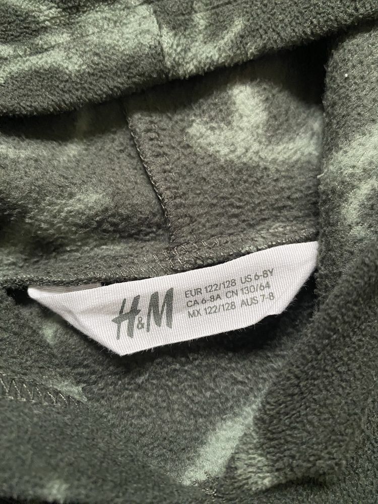 H&M bluza 122/128 cm z kapturem polar dinozaury