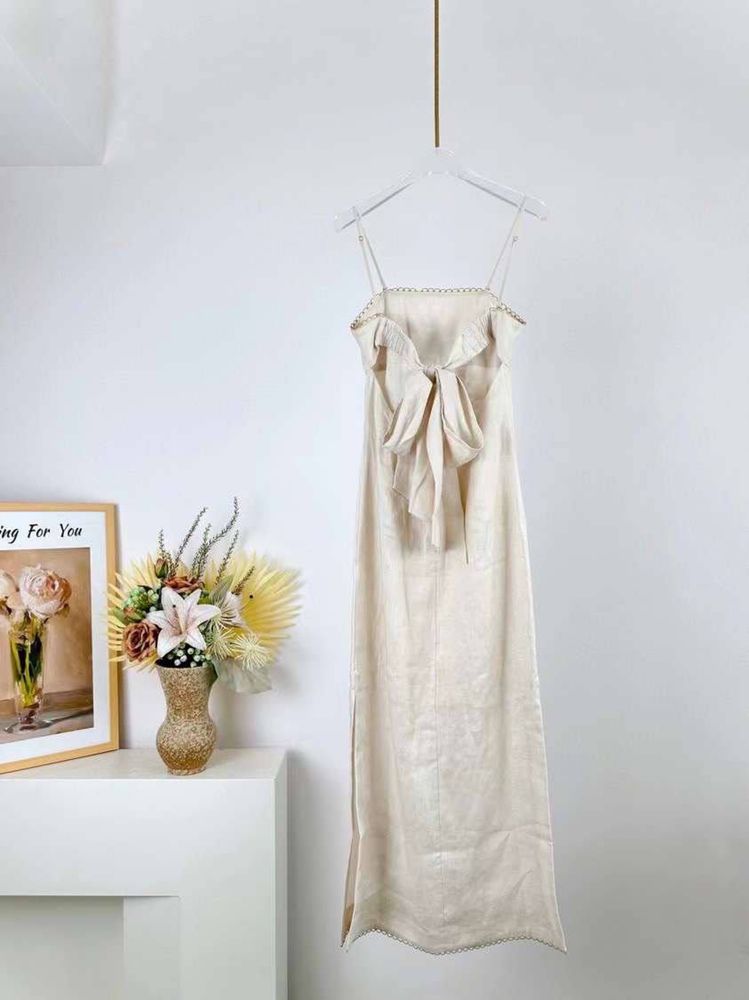 Zimerman сукня льон з квітами біла м-л