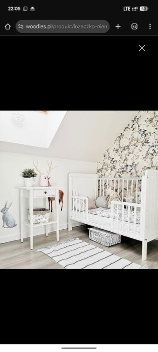 Łóżeczko niemowlęce dziecięce woodies 120x60 z metaracem  stan idealny