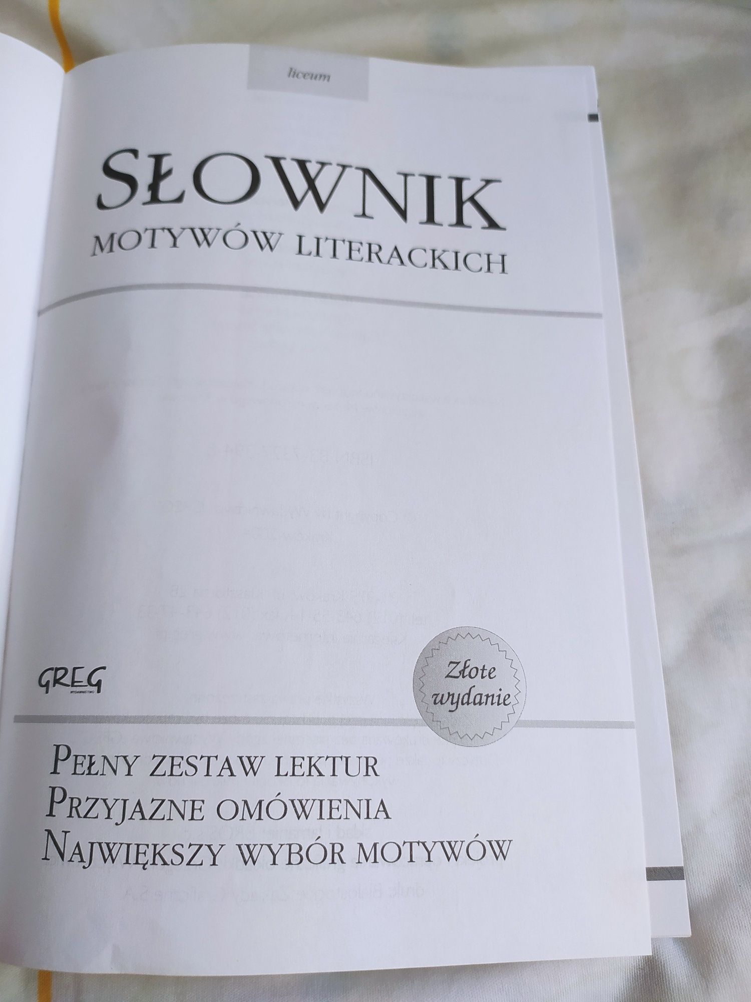 Słownik motywów literackich liceum złote wydanie