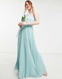 Suknia sukienka wizytowa na wesele ASOS plisowana maxi długa s m 36 38