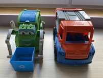 Śmieciarka play-doh i zwykła śmieciarka