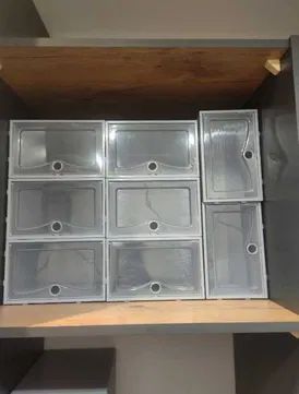 Organizer na buty x10 Szare pudełka na buty 10 sztuk SOLIDNE