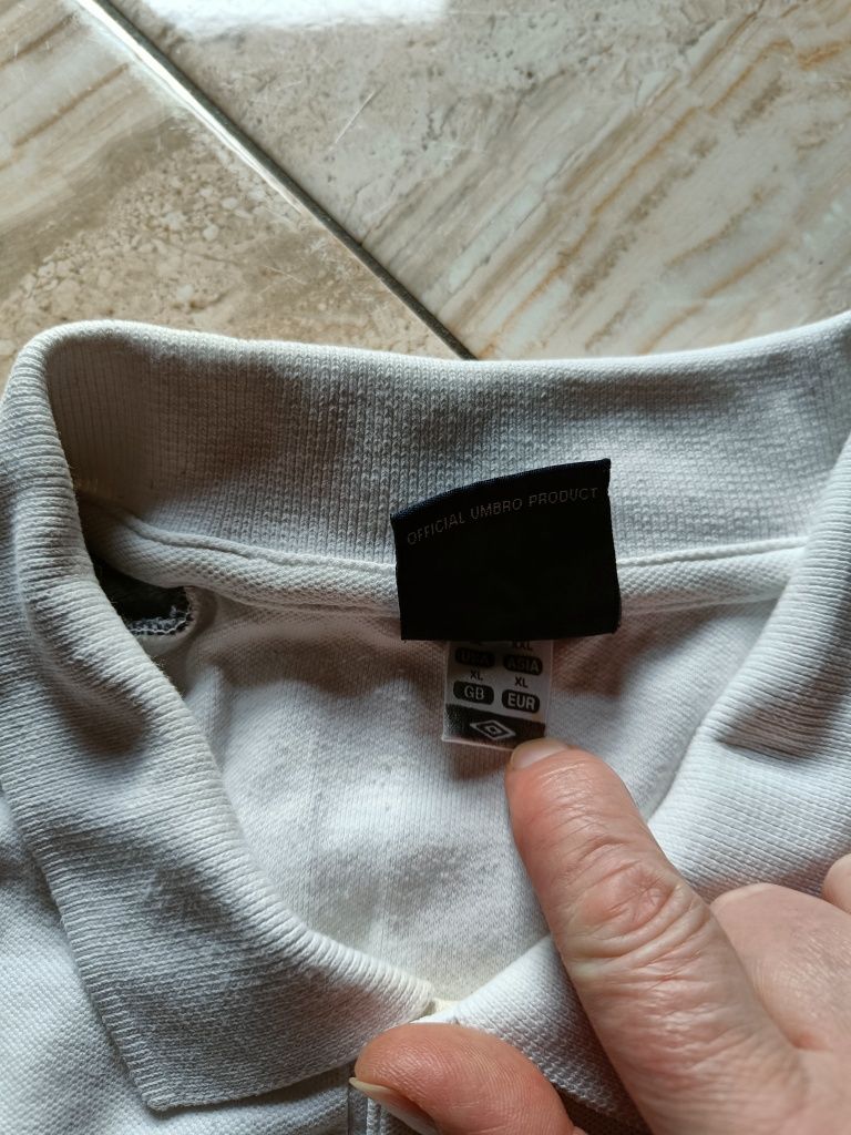 Koszulka polo Umbro, kolor biały XL