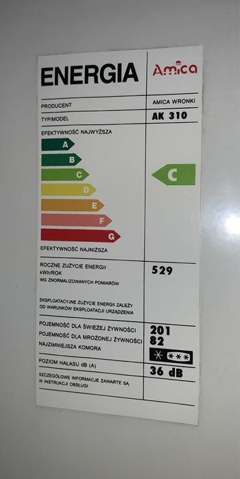 Lodówka z zamrażarką Amica AK310 super stan