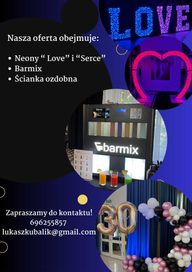 Barmix, Napis LOVE, Ścianka Serce, Ścianki Balonowe