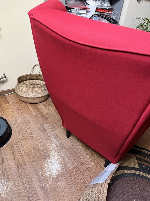 Fotel uszak Ikea Strandmon czerwony stan idealny tanio
