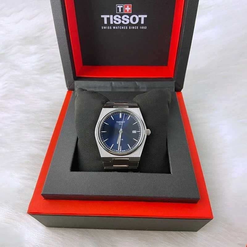 Годинник синій Tissot prx powermatic 80 Топовий