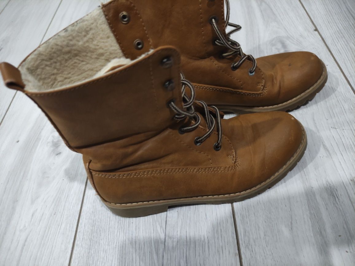 Якісні теплі  шкіряні Timberland черевики/ботінки рижі 37р (38р)